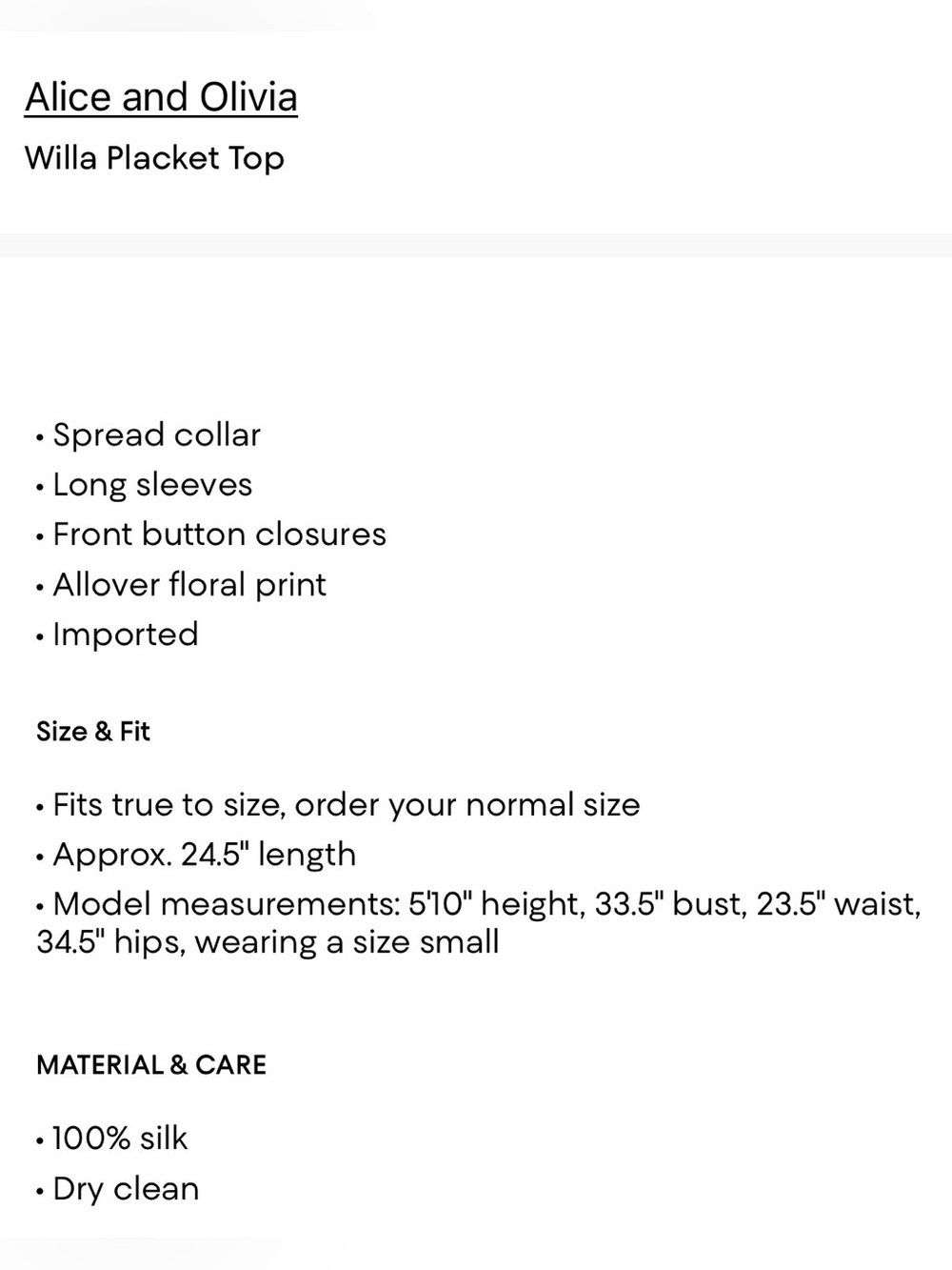 Alice + Olivia Willa Placket Top - Picture 6 of 10